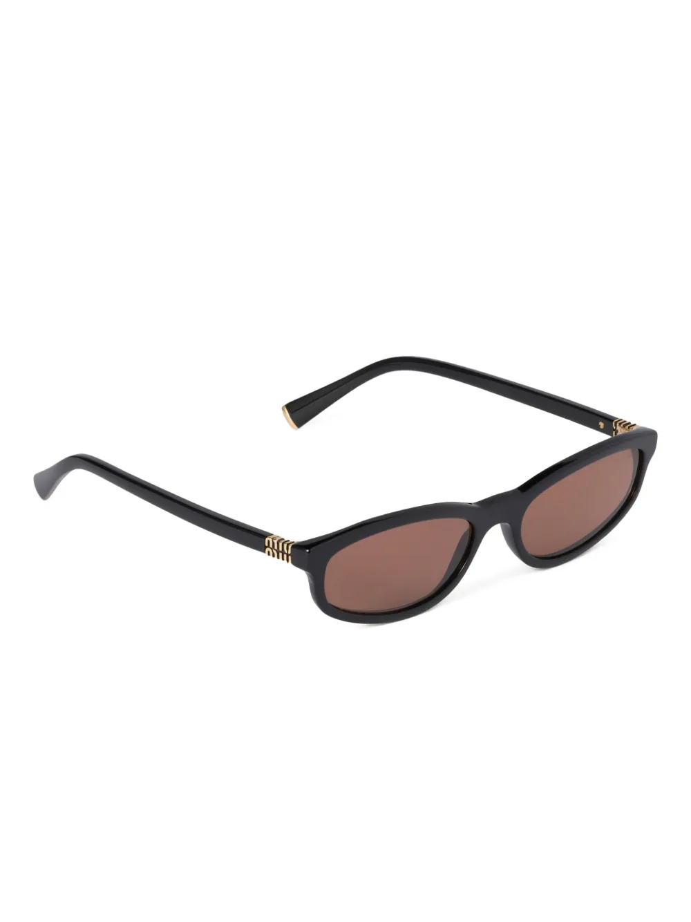 Miu Eyewear Zonnebril met rechthoekig montuur Zwart