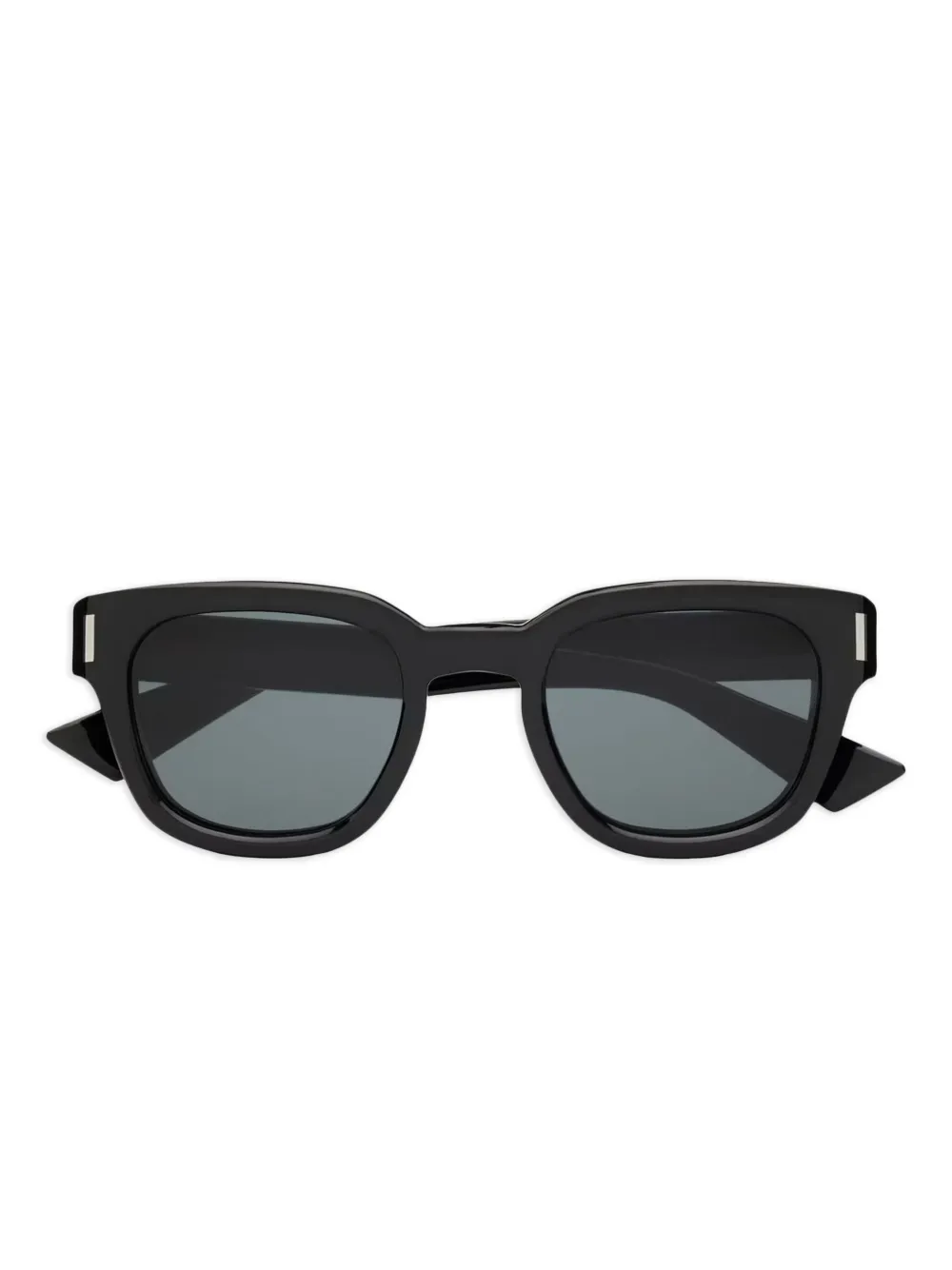 Saint Laurent Zonnebril met gegraveerde tempel Zwart