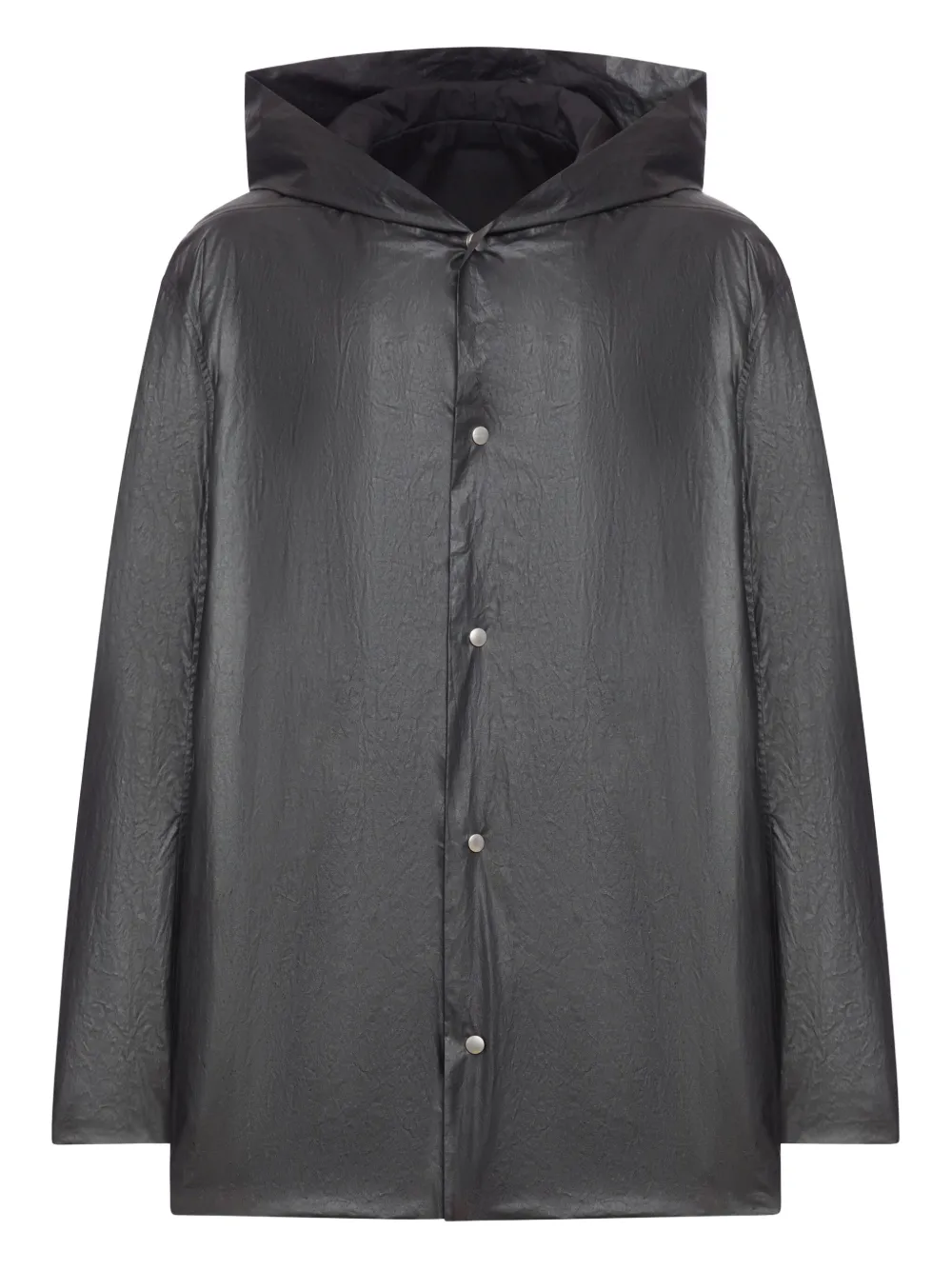 Rick Owens hooded button-fastening jacket Zwart