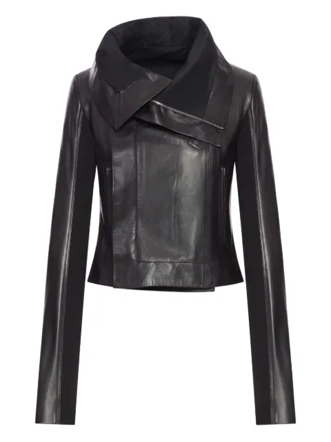 Rick Owens asymmetrical-collar leather jacket