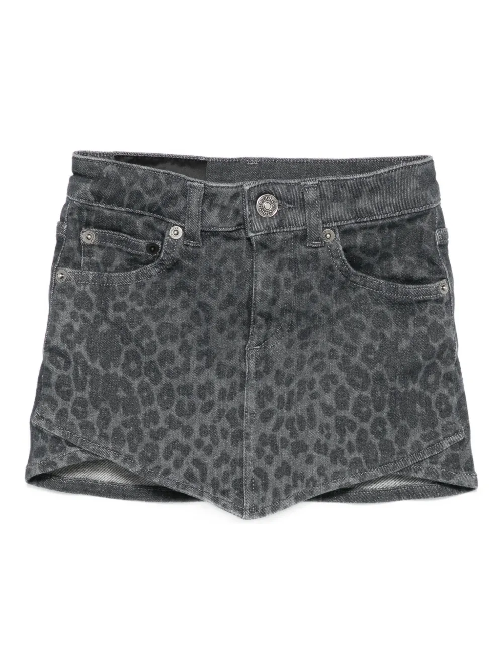 DONDUP KIDS leopard-print denim skirt Grijs