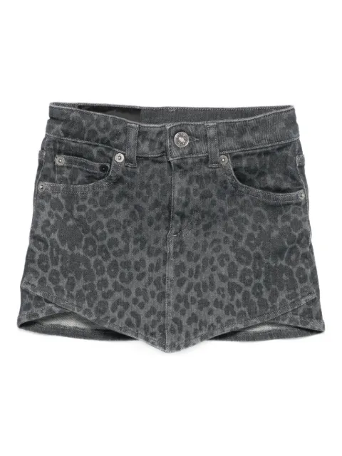 DONDUP KIDS leopard-print denim skirt
