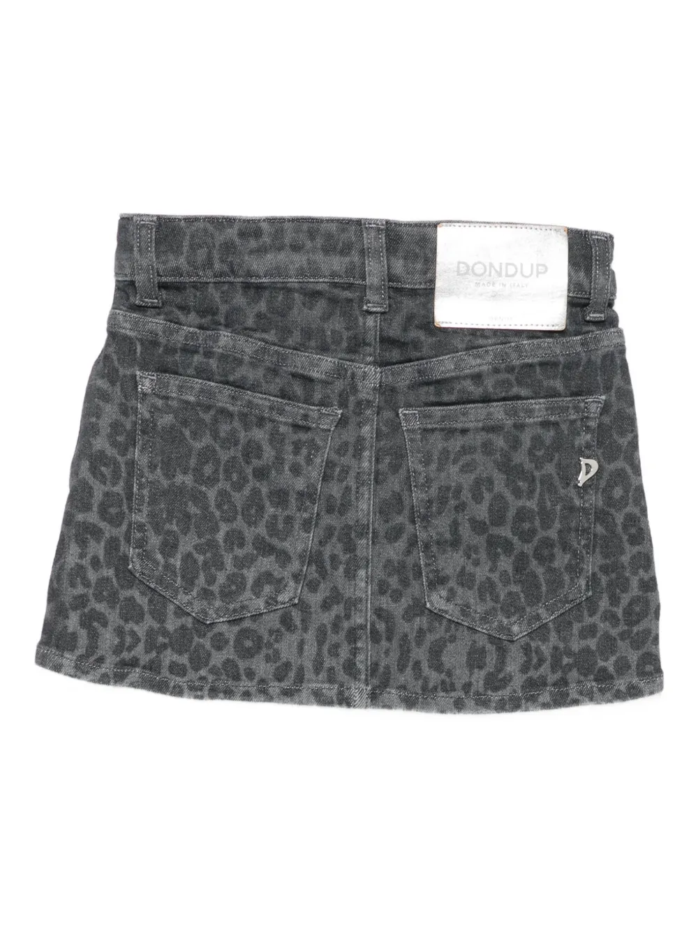 DONDUP KIDS leopard-print denim skirt Grijs