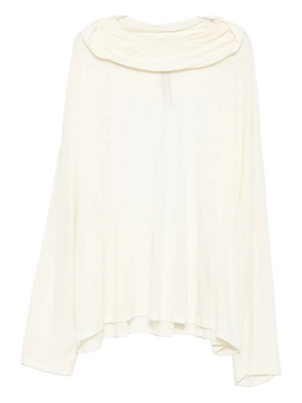 Rick Owens Mens Natural Oversized Hooded Wool-silk Top In White