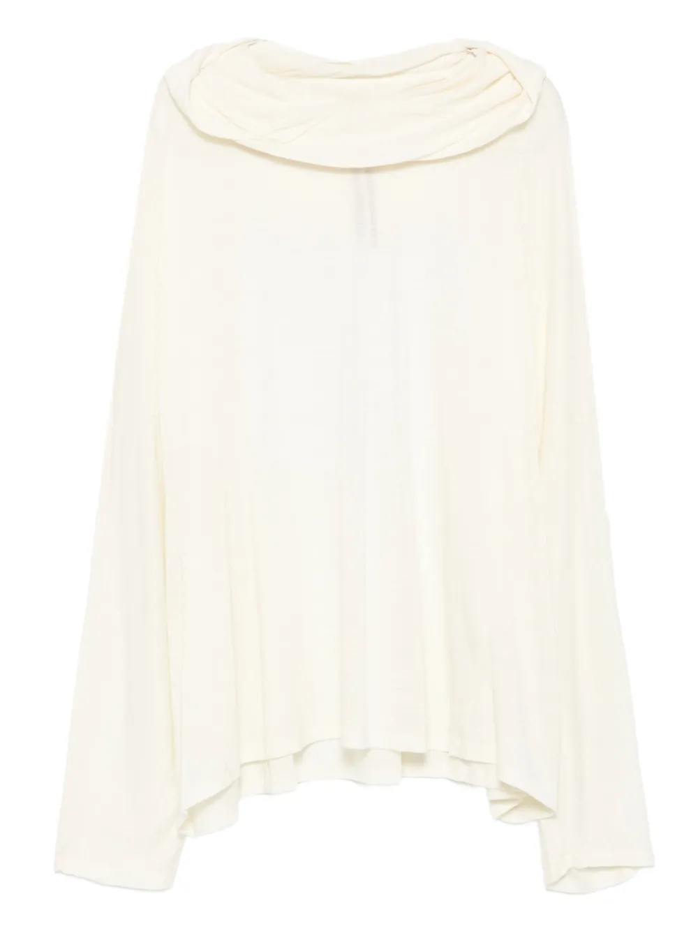 Rick Owens cowl-neck long-sleeve sweater Beige