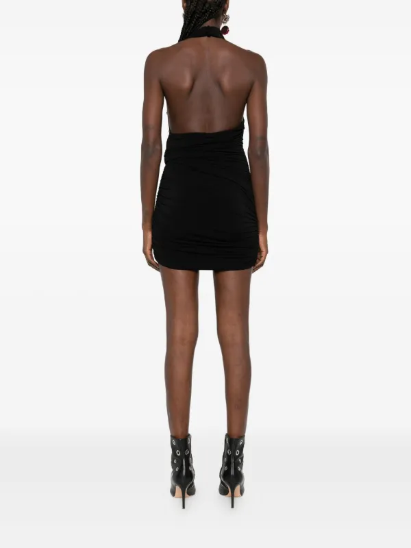 THE ANDAMANE Stella halter-neck Ruched Mini Dress | Black | FARFETCH ZA THE ANDAMANE Stella halter-neck Ruched Mini Dress | Black | FARFETCH ZA