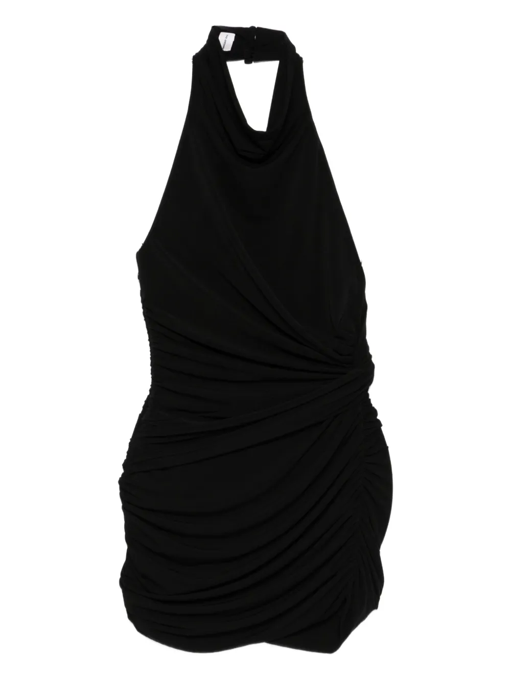 THE ANDAMANE Stella mini-jurk met halternek en ruches Zwart