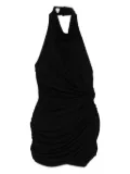 THE ANDAMANE Stella halter-neck ruched mini dress - Black