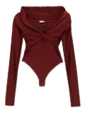 THE ANDAMANE Kandall twist-neck off-shoulder bodysuit - Red