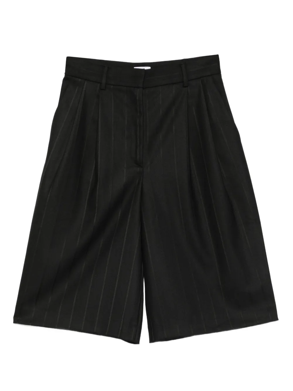 THE ANDAMANE Xiana geplooide shorts met krijtstreep Zwart