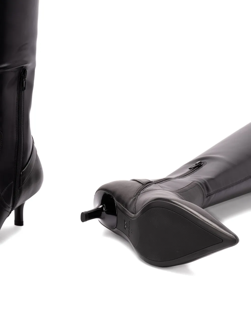 PINKO buckle-detail pointed-toe high boots Black