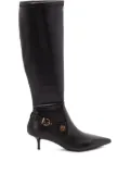 PINKO buckle-detail pointed-toe high boots - Black