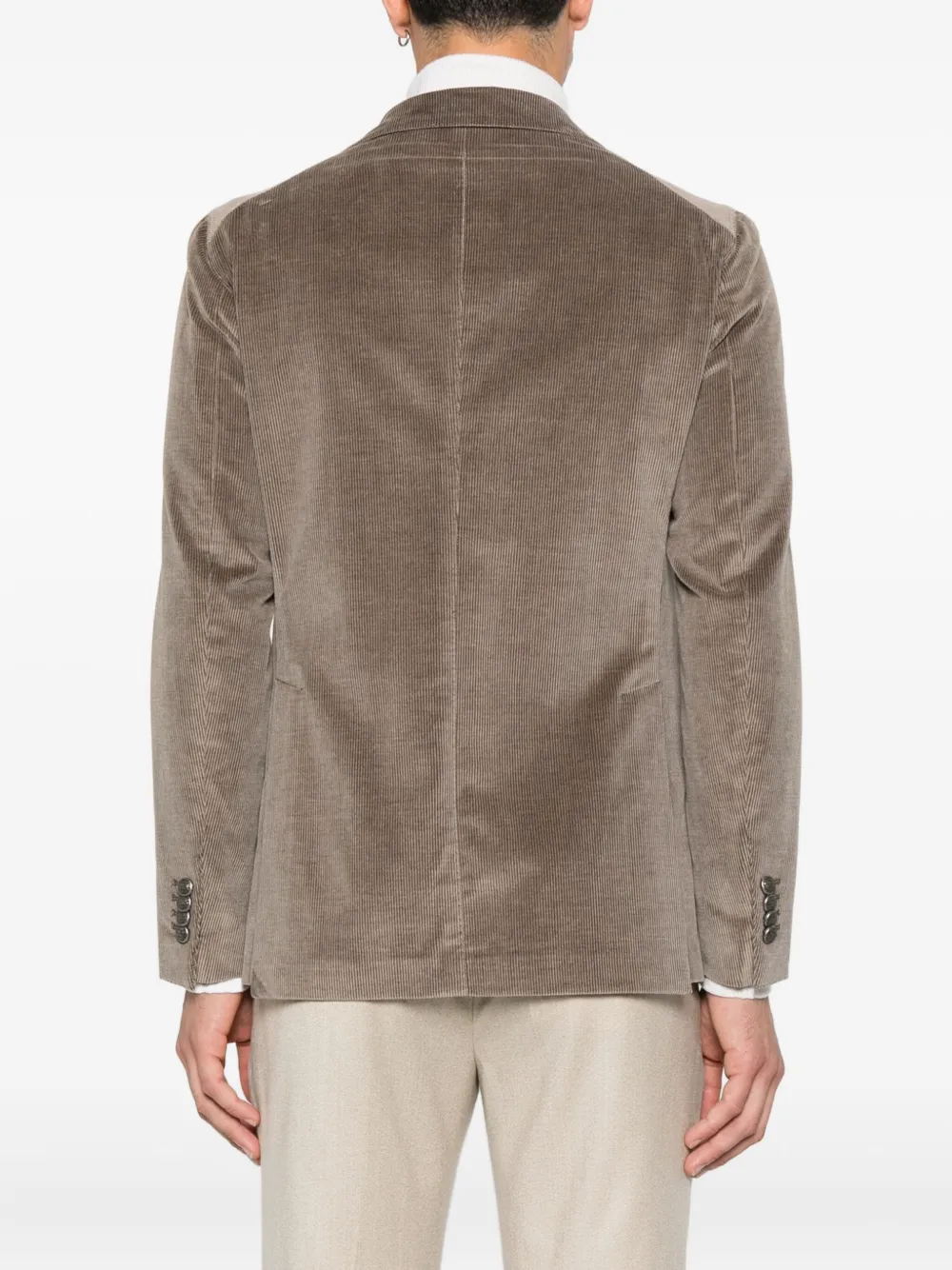 Tagliatore Ribfluwelen blazer met enkele rij knopen Bruin
