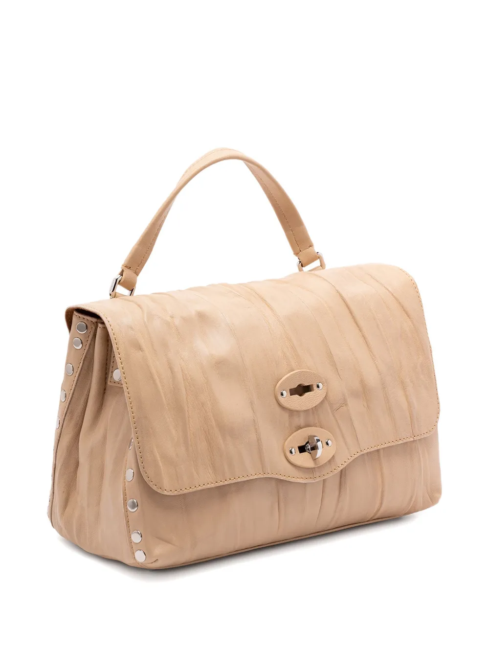 Zanellato Geplooide schoudertas met studs Beige