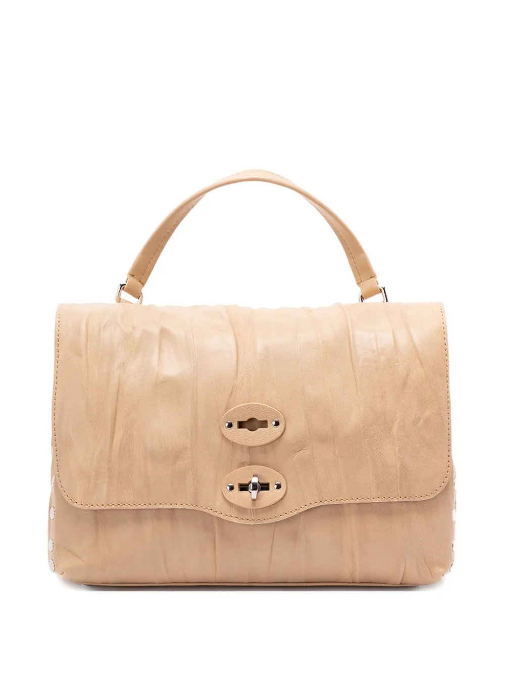 pleated stud-detail shoulder bag