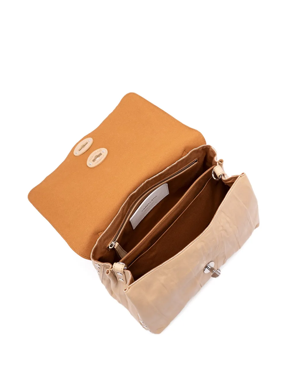 Zanellato Geplooide schoudertas met studs Beige