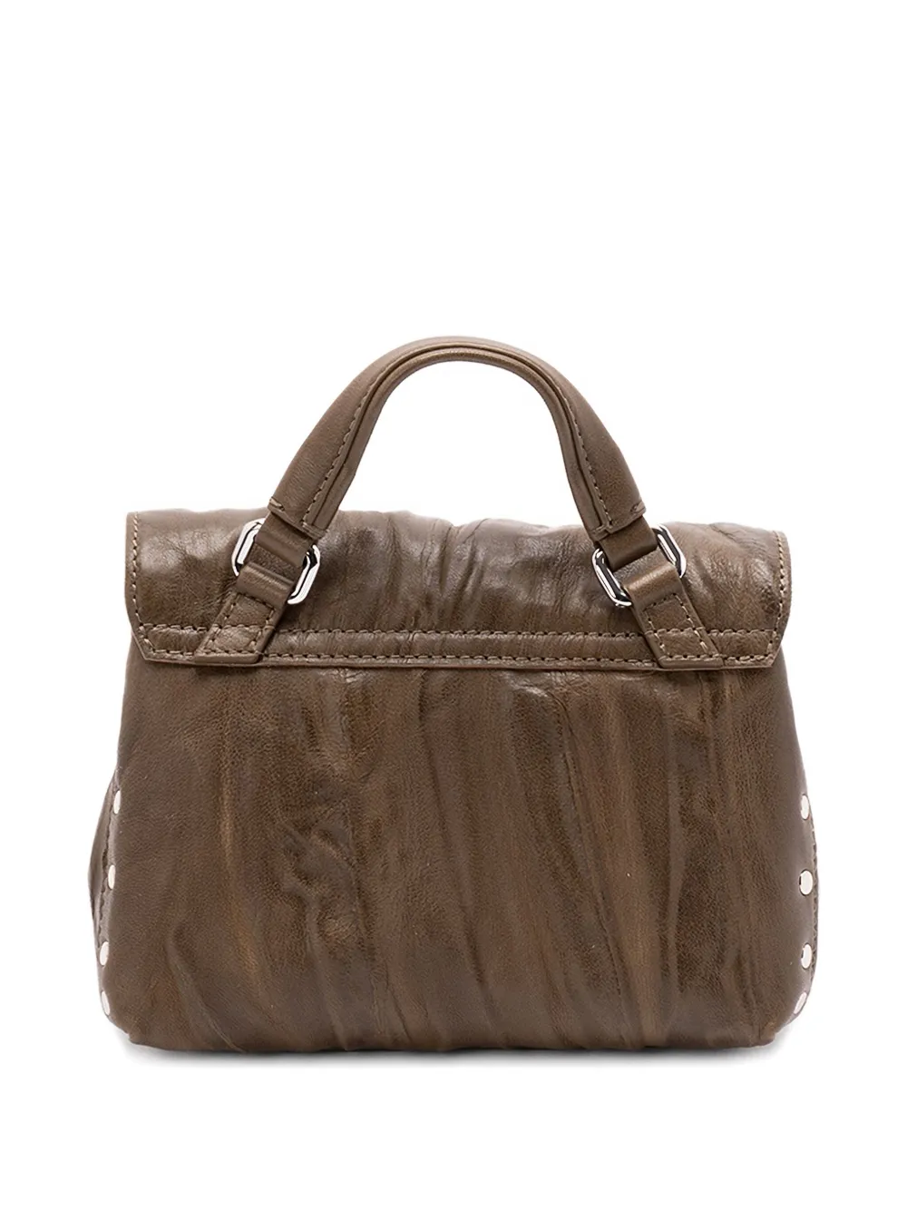 Zanellato studded leather top-handle bag - Bruin