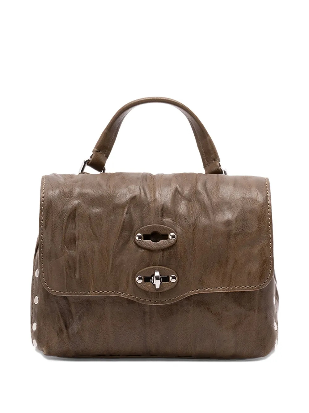 studded leather top-handle bag