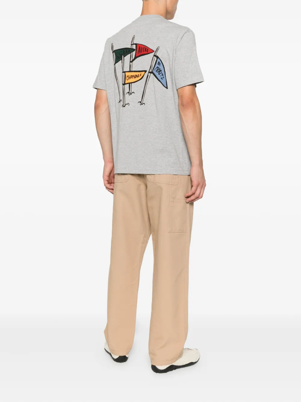 Autry embroidered-logo T-shirt Grijs