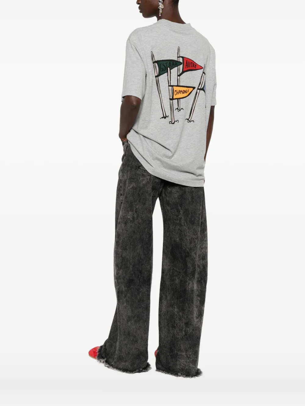 Autry embroidered-logo T-shirt Grijs