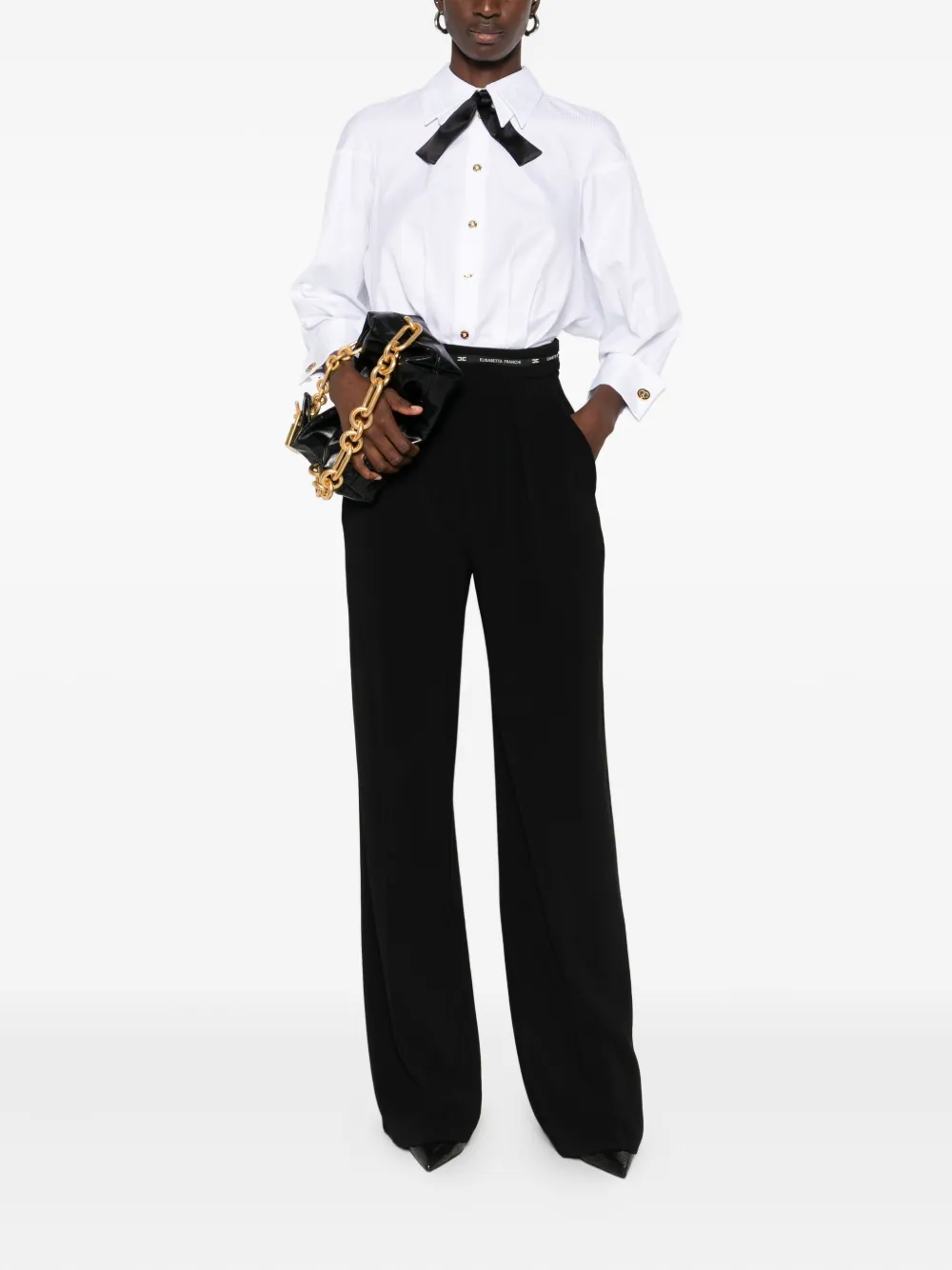 Elisabetta Franchi Jumpsuit met strikdetail Wit