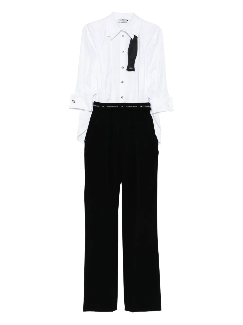 Elisabetta Franchi Jumpsuit met strikdetail Wit