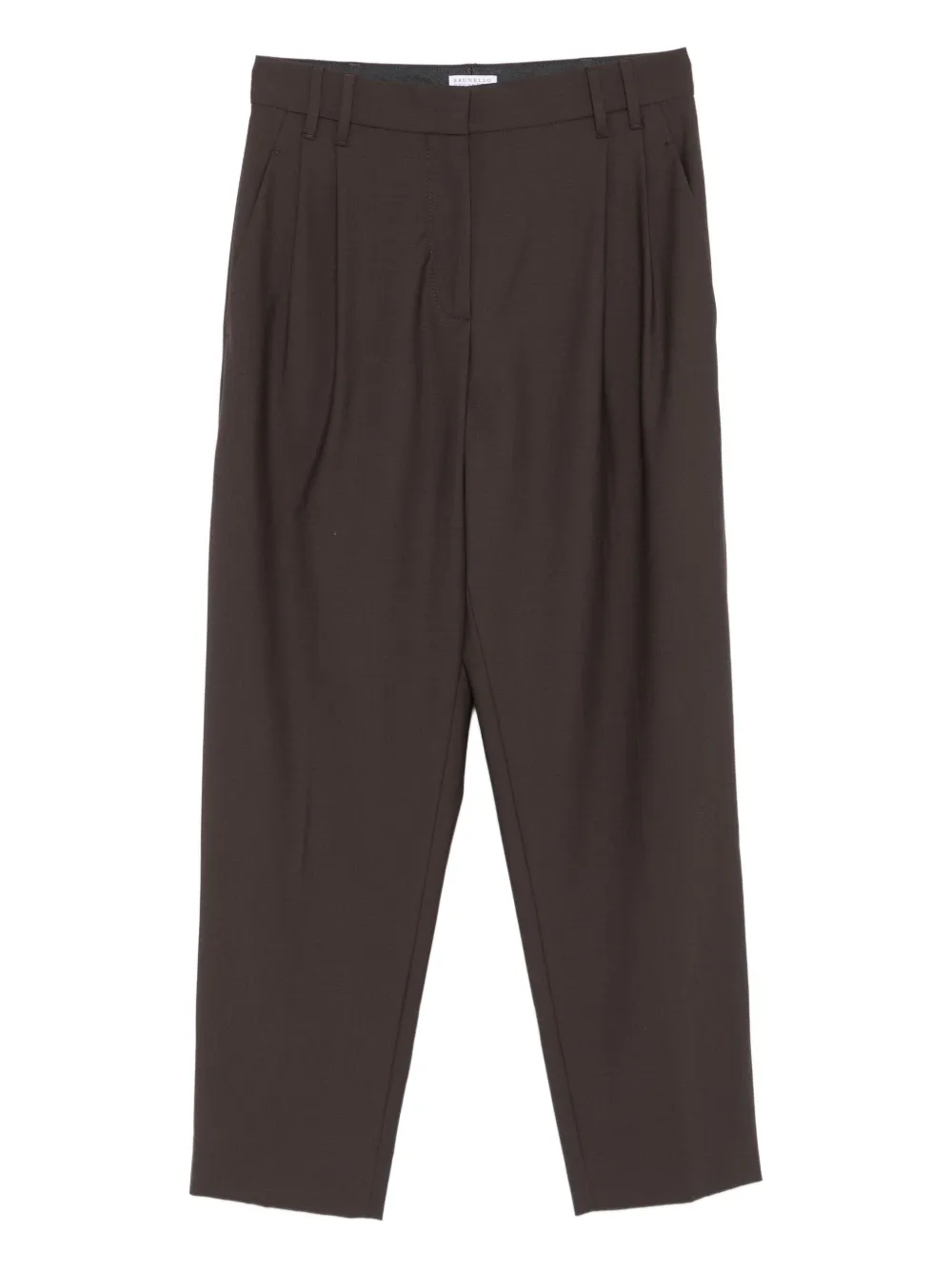 Brunello Cucinelli pleated wool straight trousers Bruin