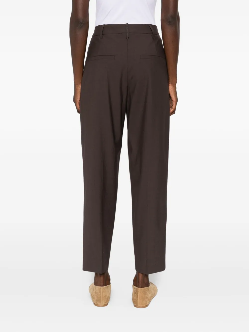 Brunello Cucinelli pleated wool straight trousers Bruin