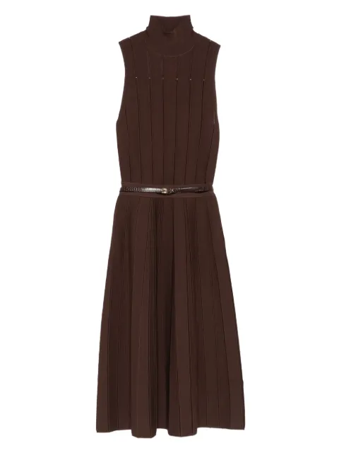 Elisabetta Franchi ribbed turtleneck belted maxi dress
