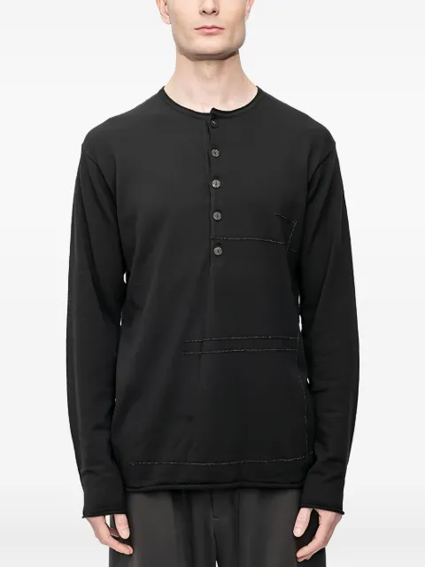 Devoa Henley-neck long-sleeve sweater
