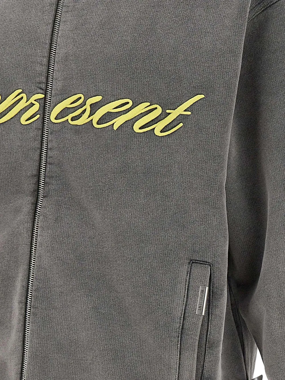 Represent contrasting-detail zip-up hoodie Grijs