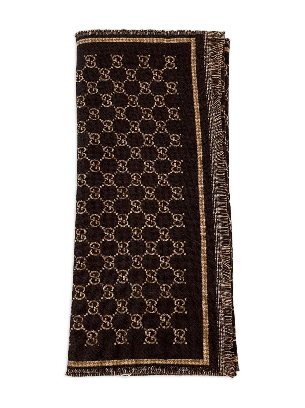 Gucci GG-jacquard scarf | Brown | Image 1