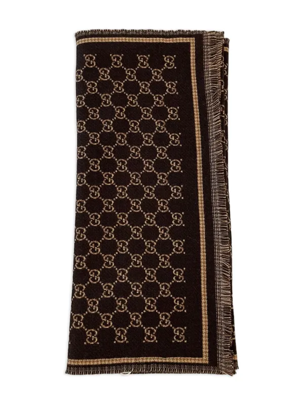 Gucci GGジャカード スカーフ | ブラウン | FARFETCH JP