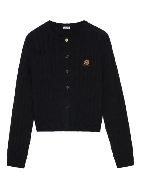 LOEWE cable-knit logo-embroidered cardigan