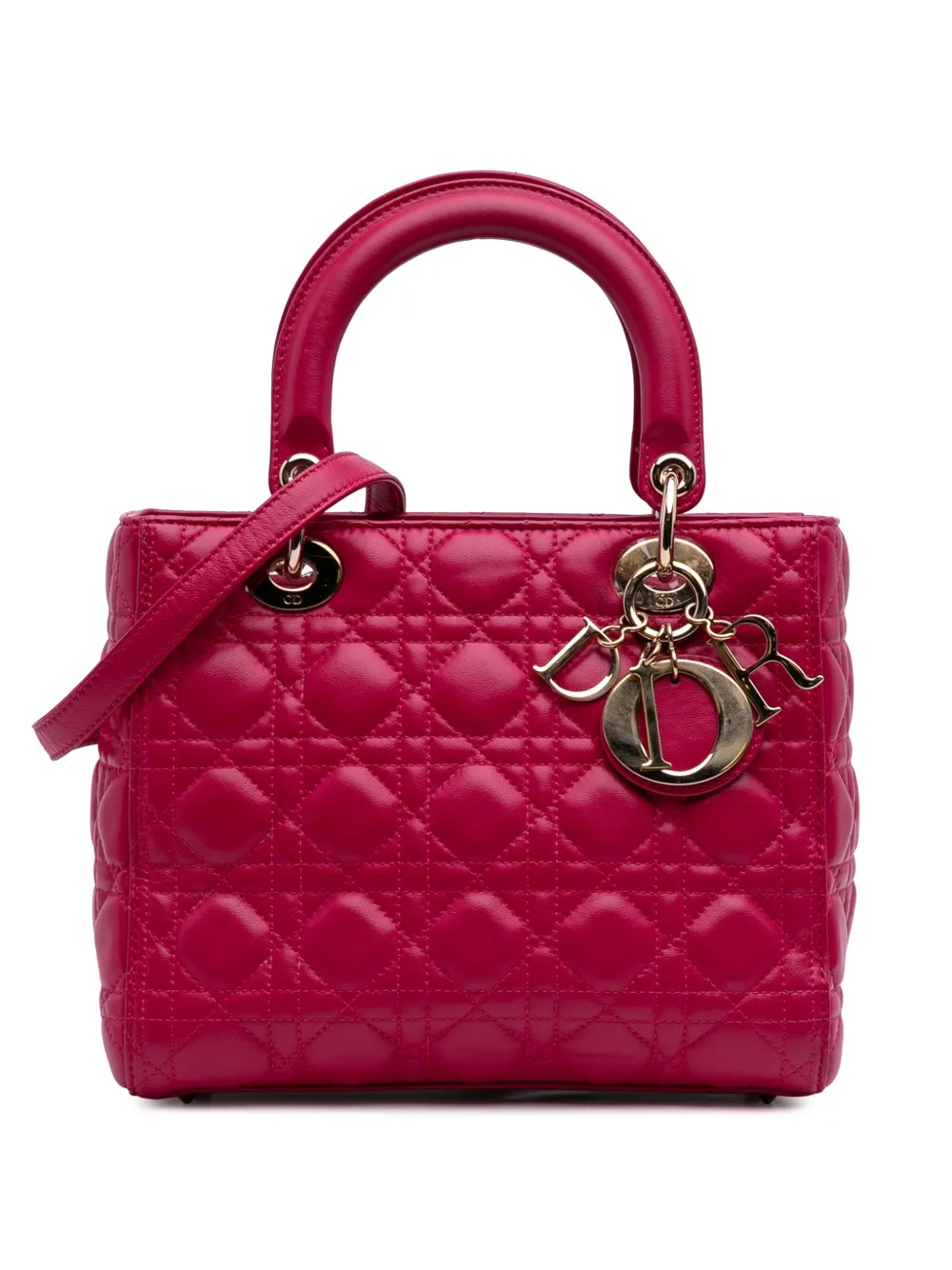 2014 Medium Lambskin Cannage Lady Dior satchel