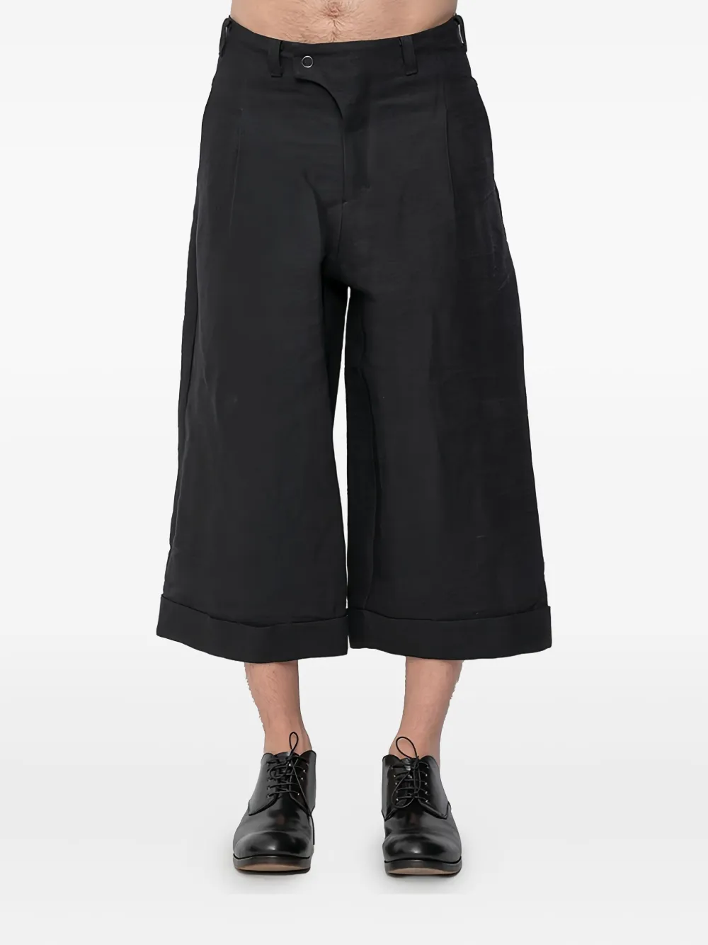 Devoa Geplooide broek met cuffs Zwart