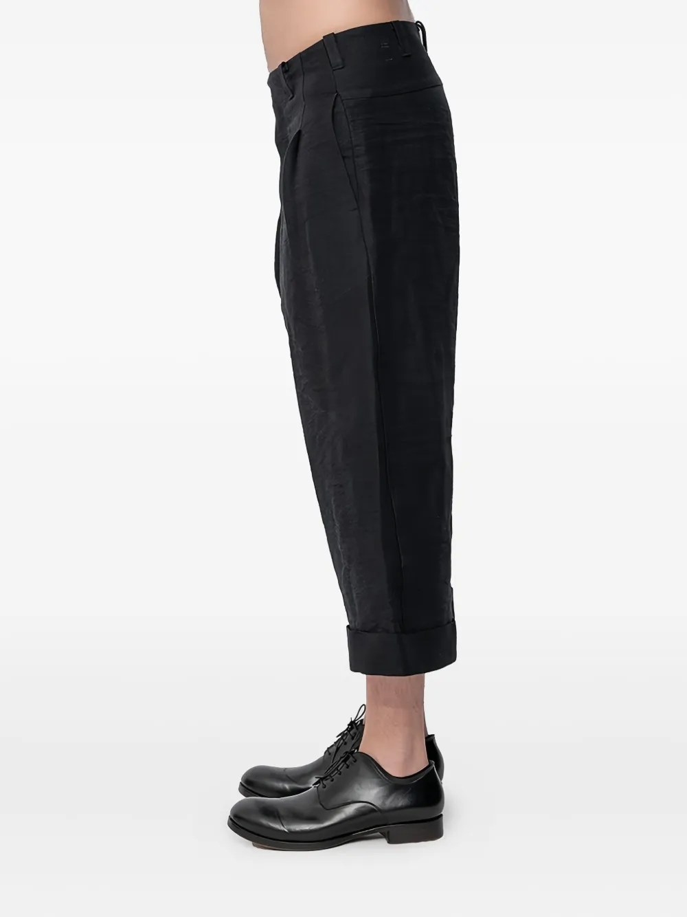 Devoa Geplooide broek met cuffs - Zwart