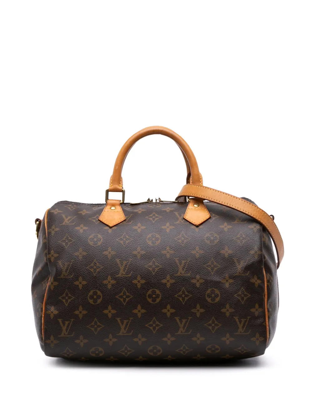 Pre-owned Louis Vuitton 2012 Monogram Speedy Bandouliere 30 Satchel In Brown