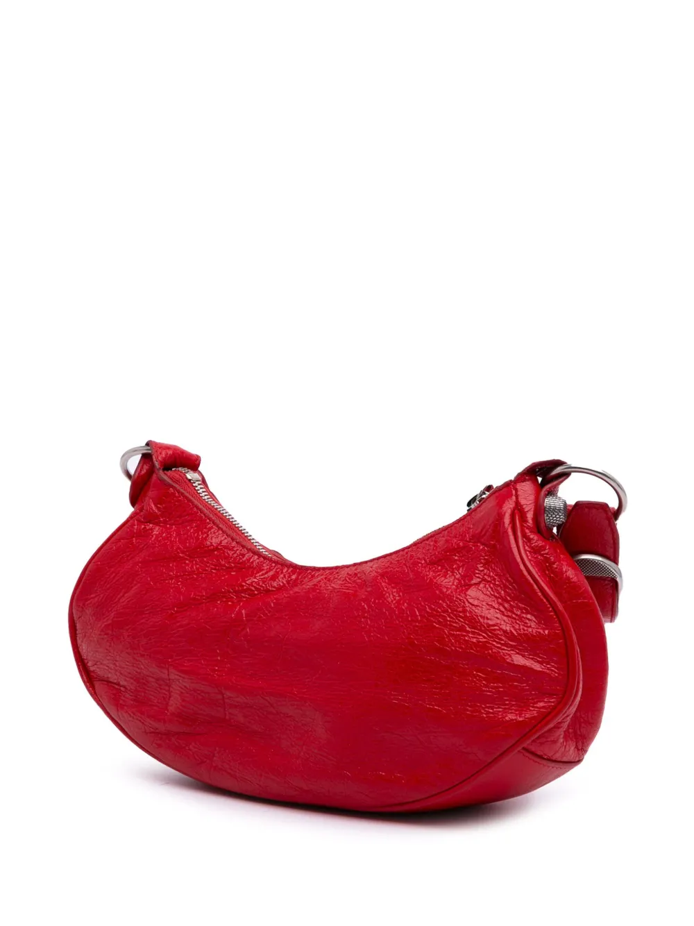 Pre-owned Balenciaga 2021 Lambskin Motocross Le Cagole Xs Crossbody Bag In Red