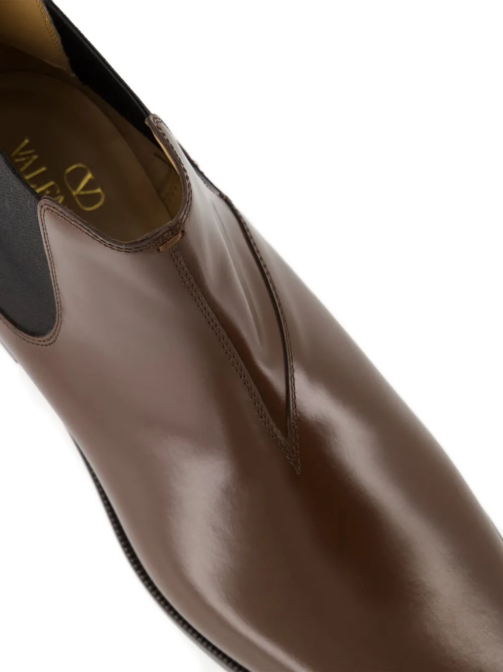 Valentino Garavani Pas Des Dieux calfskin chelsea boots Brown