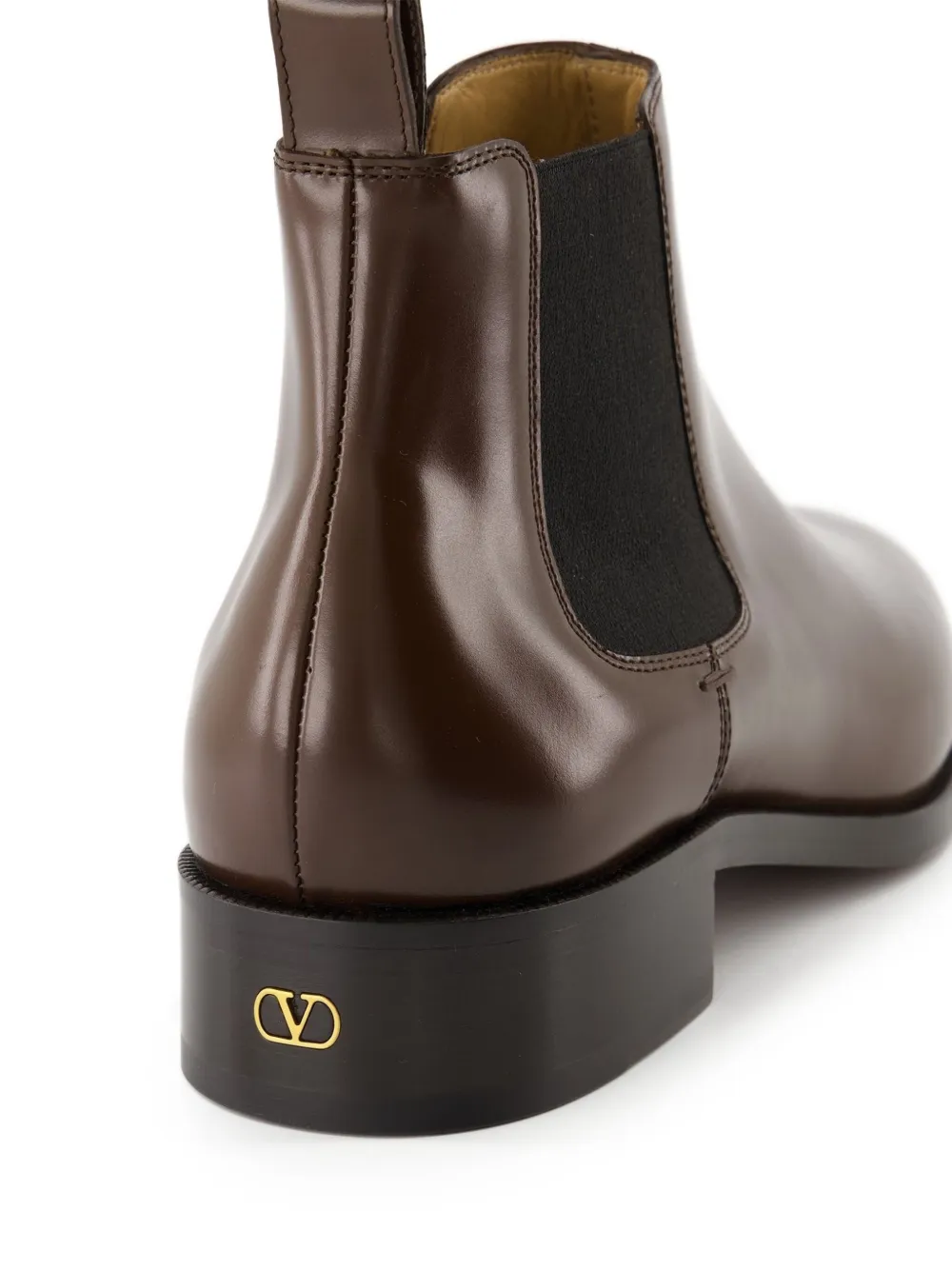 Valentino Garavani Pas Des Dieux calfskin chelsea boots Brown