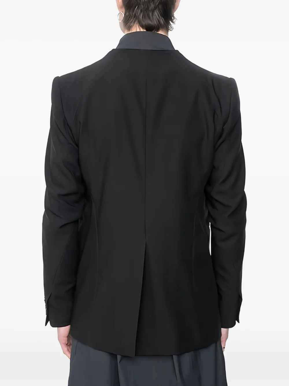 Devoa Single-breasted Wool-mohair Dinner Jacket In Black
