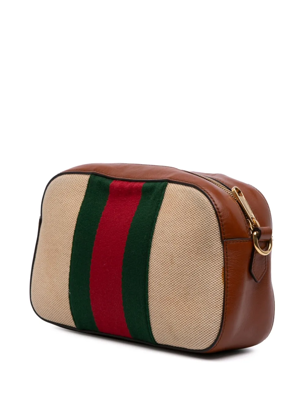 Pre-owned Gucci 2016-2025 Canvas Web Camera Bag Crossbody Bag In Brown