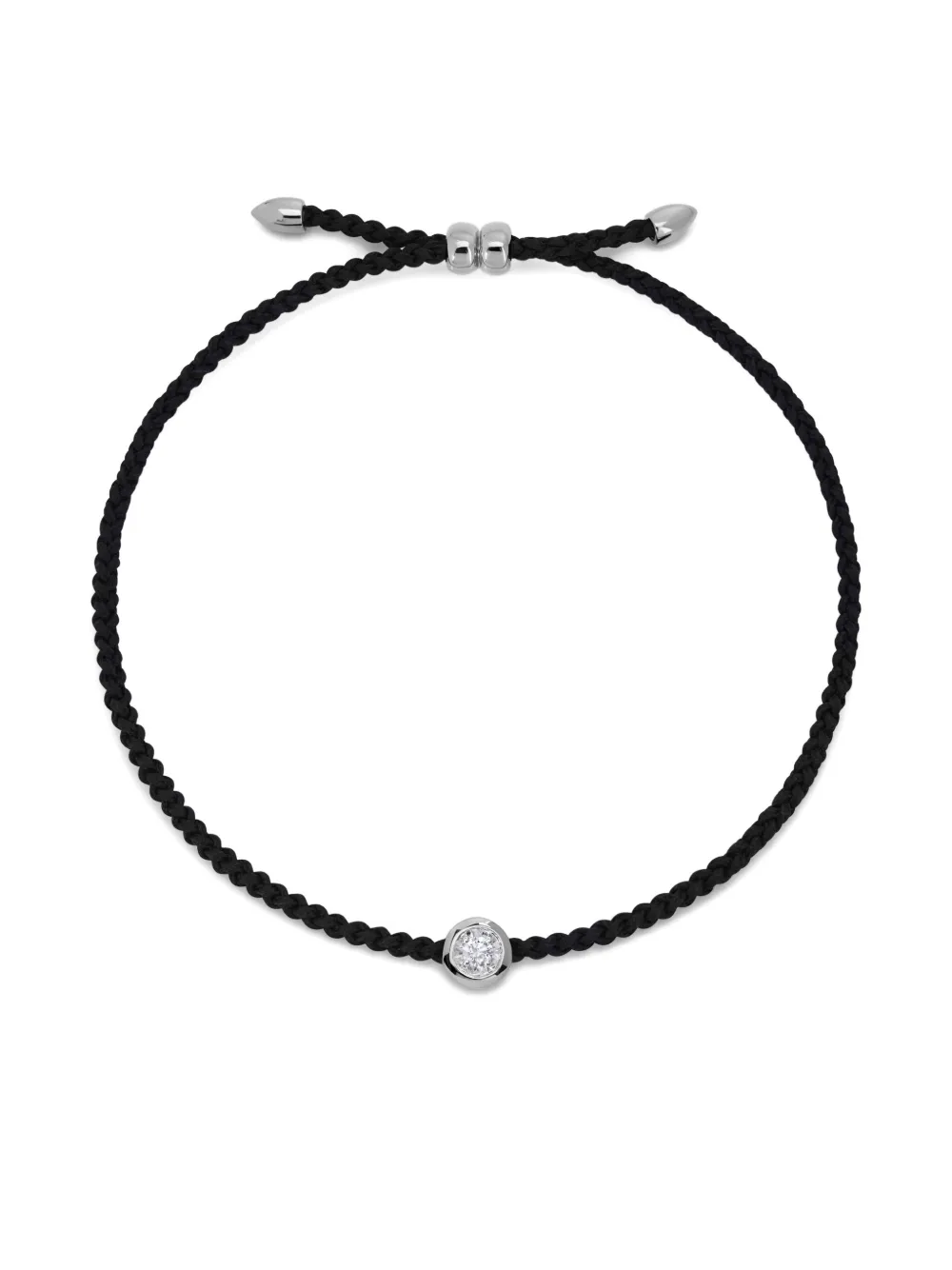 Monica Vinader Bracciale con cordino e diamante - Nero