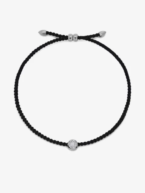 Monica Vinader solitaire diamond cord bracelet