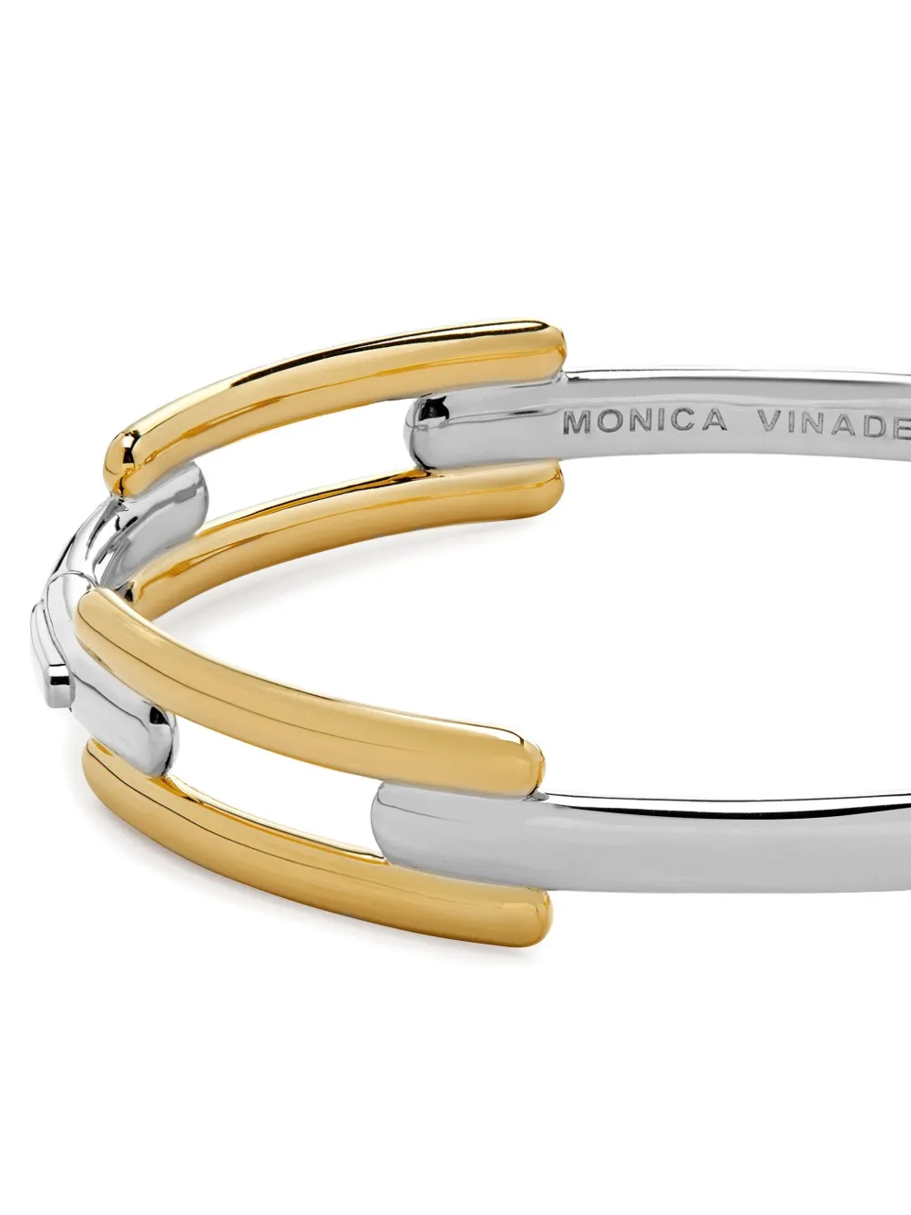 Monica Vinader Womens Signature Link 18ct Yellow Gold-plated Vermeil Sterling-silver And Sterling-silver Bangle In Gold