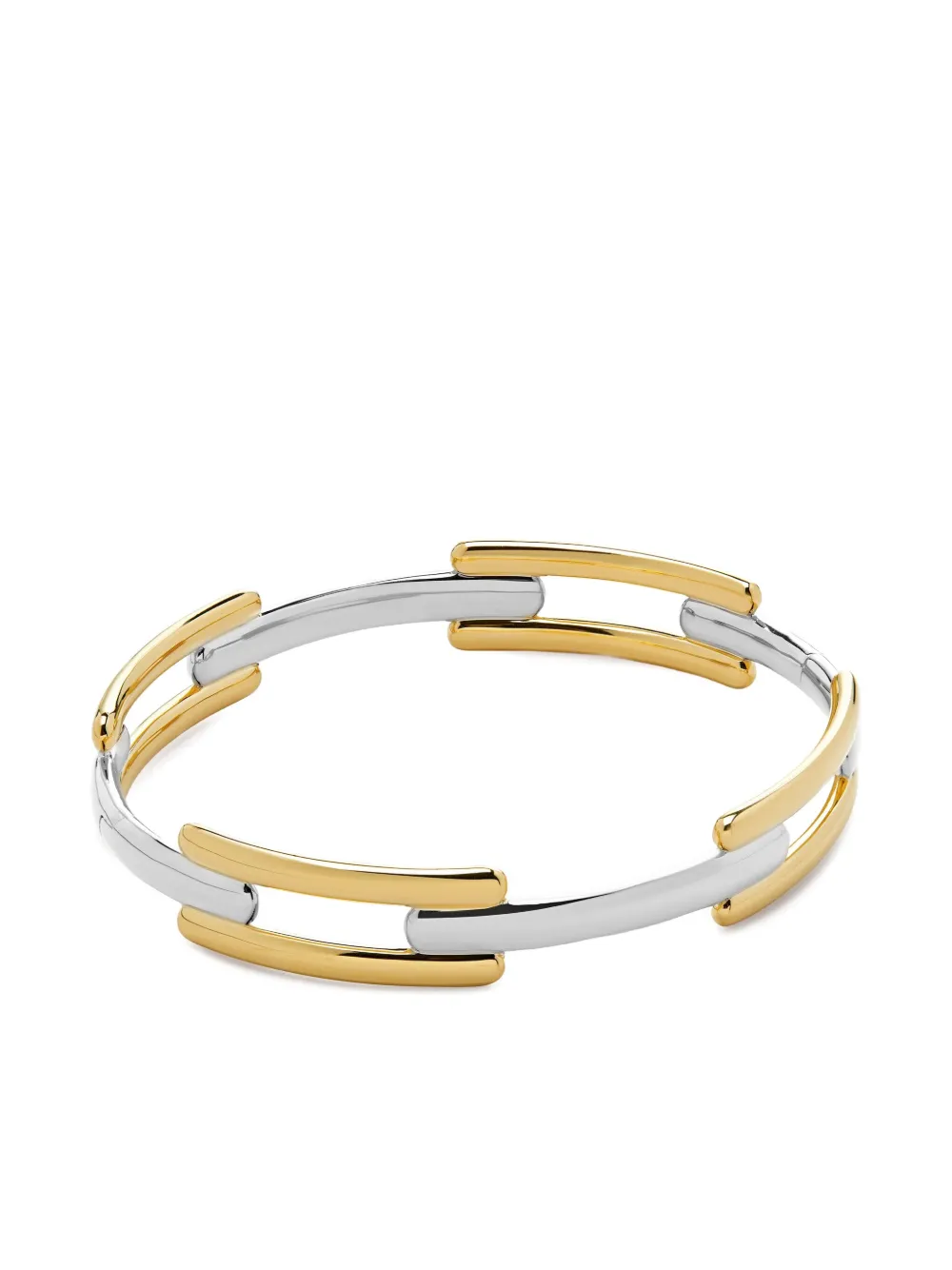 Monica Vinader Womens Signature Link 18ct Yellow Gold-plated Vermeil Sterling-silver And Sterling-silver Bangle In Gold