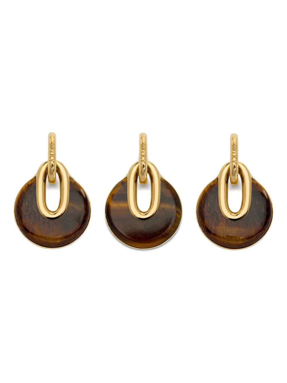 Monica Vinader Pendente occhio di tigre in oro vermeil - Marrone