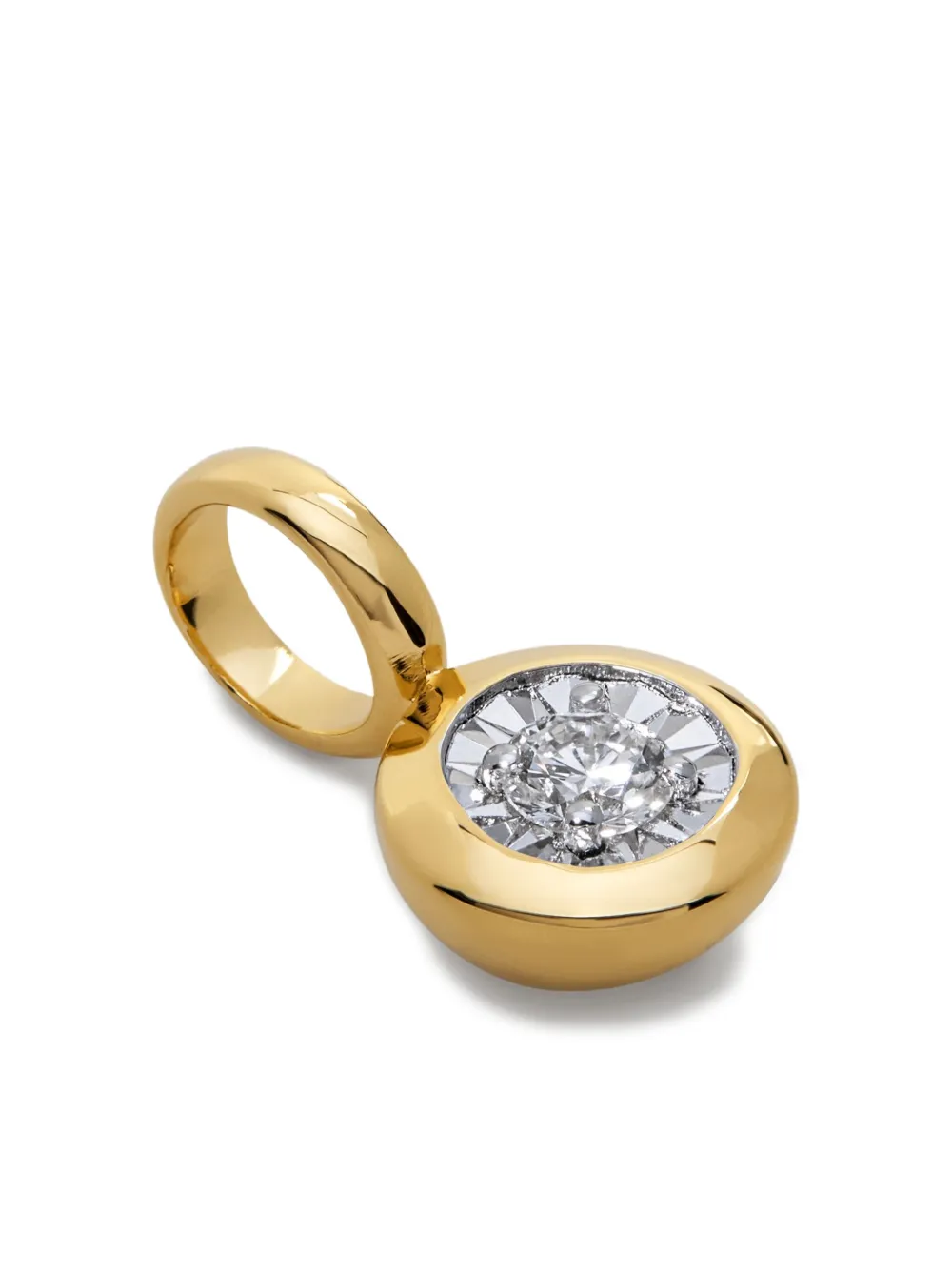 Monica Vinader Solitaire hanger met in het laboratorium gekweekte diamant - Goud