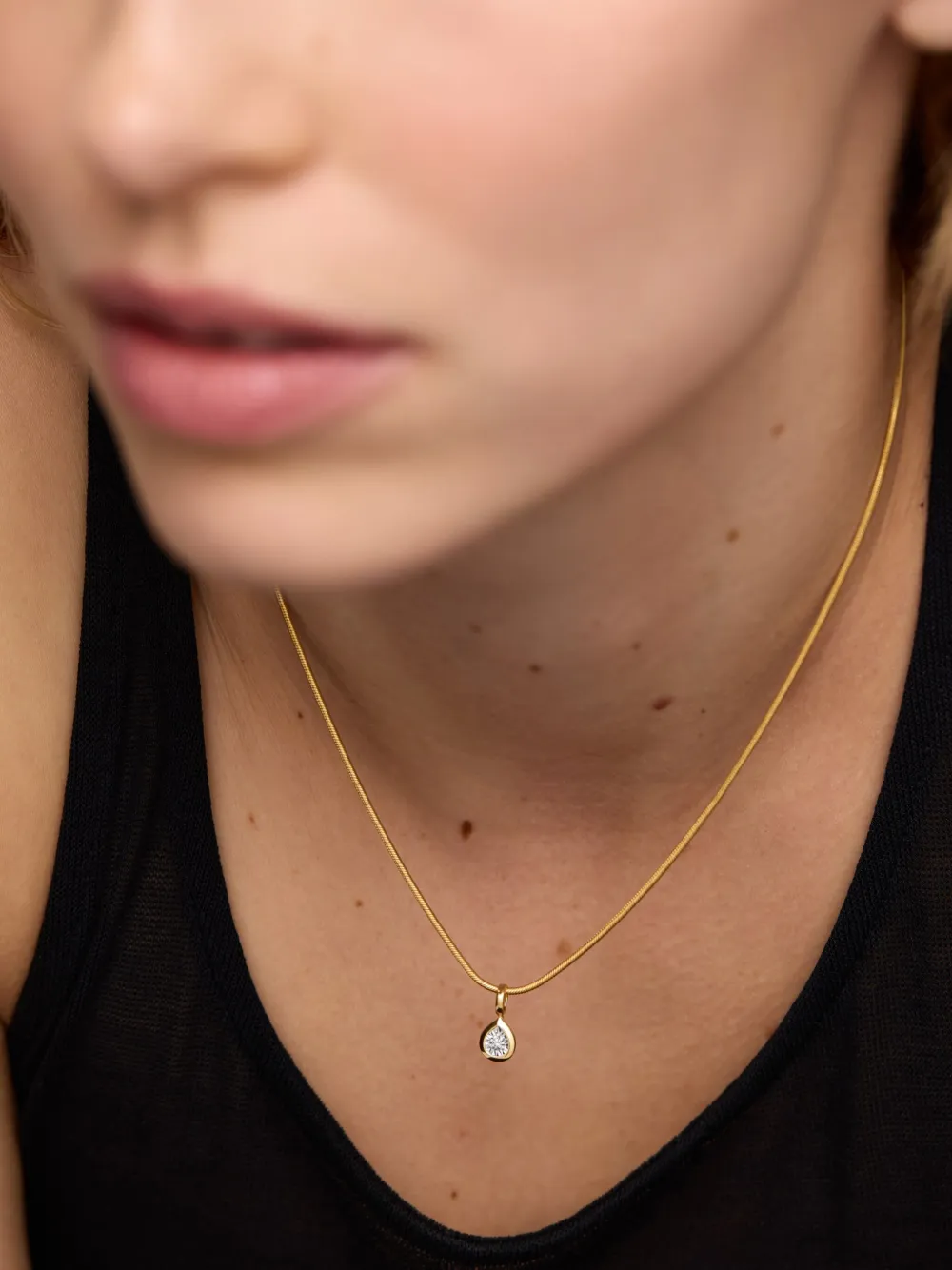 Monica Vinader Peer geslepen diamanten hanger - Goud